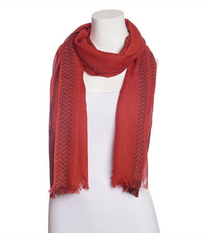 Aztec Oblong Scarf RED